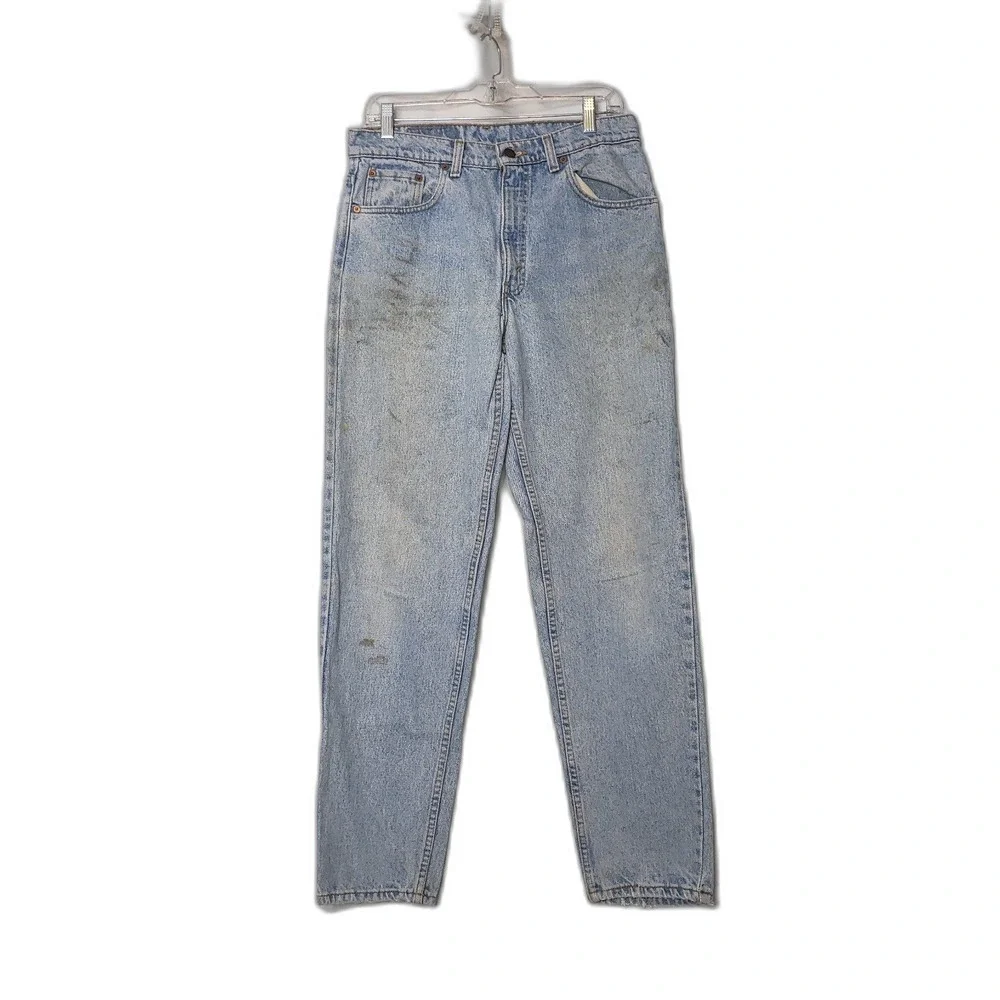 Vintage 90s LEVIS 550 Relaxed Fit Tapered Leg Denim Blue Jeans Mens Size W33 L32